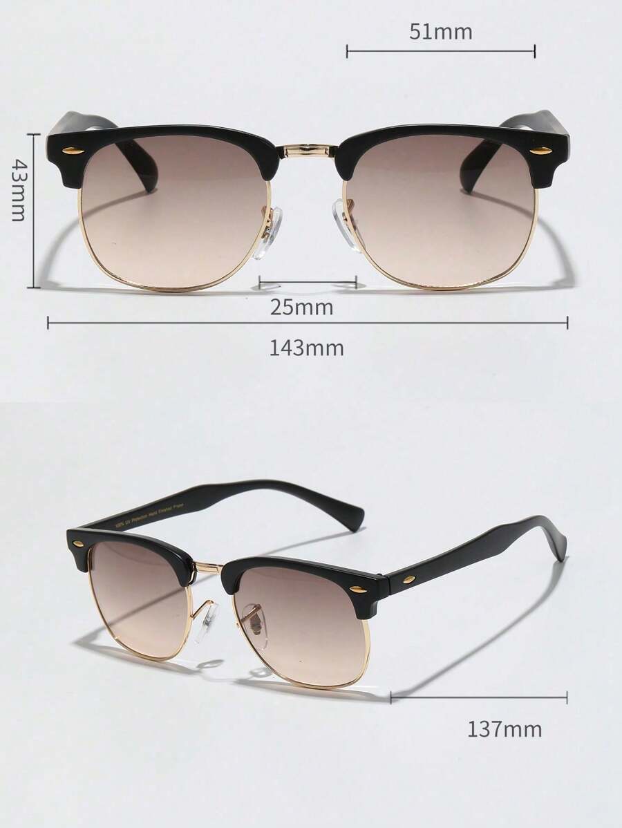 Lunettes de soleil à monture métallique avec verres réfléchissants dégradés