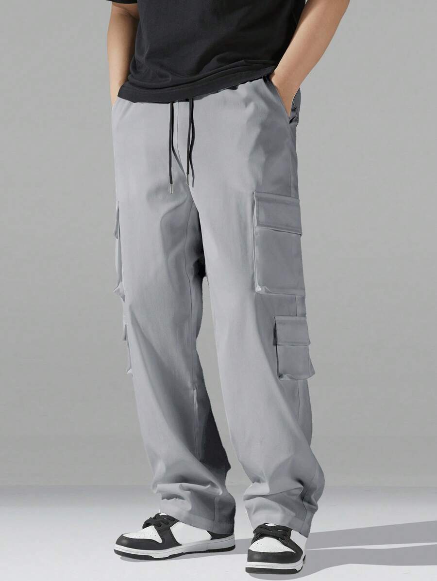 Pantalon cargo utilitaire baggy streetwear avec cordon de serrage