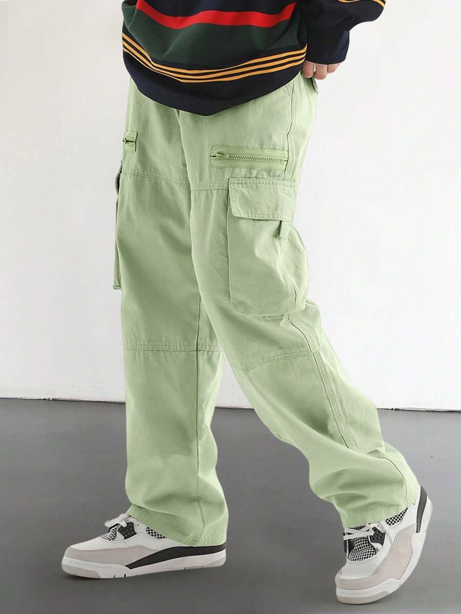 Pantalon cargo homme coupe ample avec poches rabat style décontracté