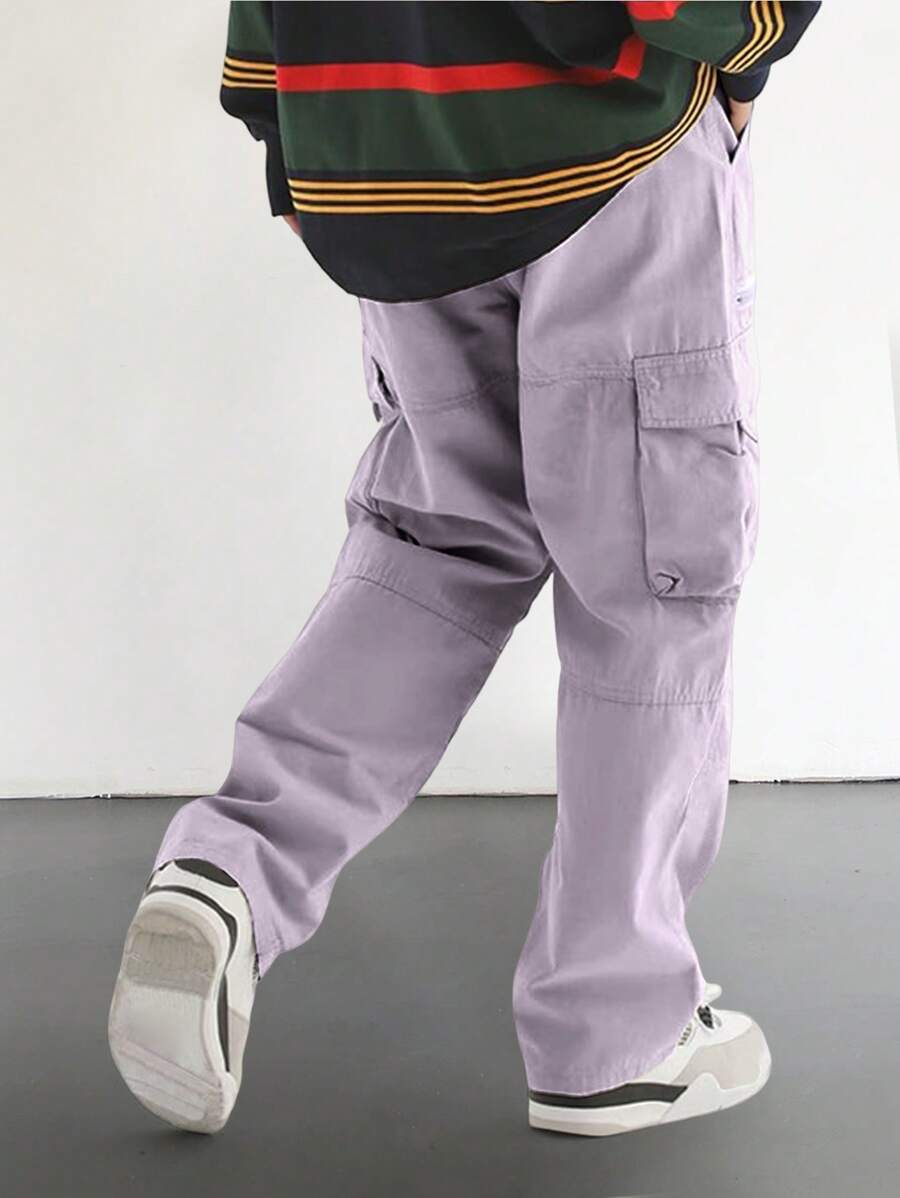 Pantalon cargo homme coupe ample avec poches rabat style décontracté
