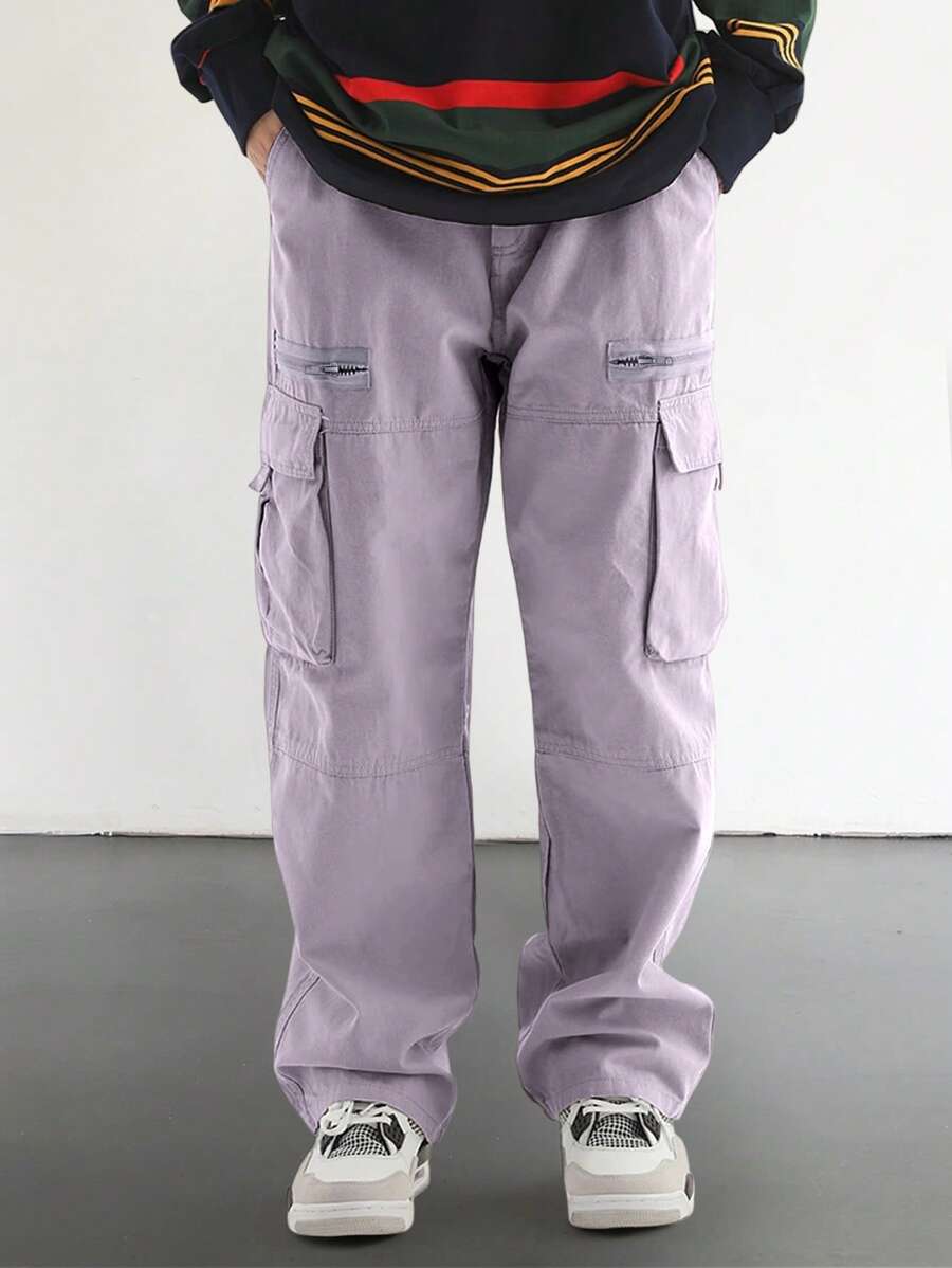 Pantalon cargo homme coupe ample avec poches rabat style décontracté