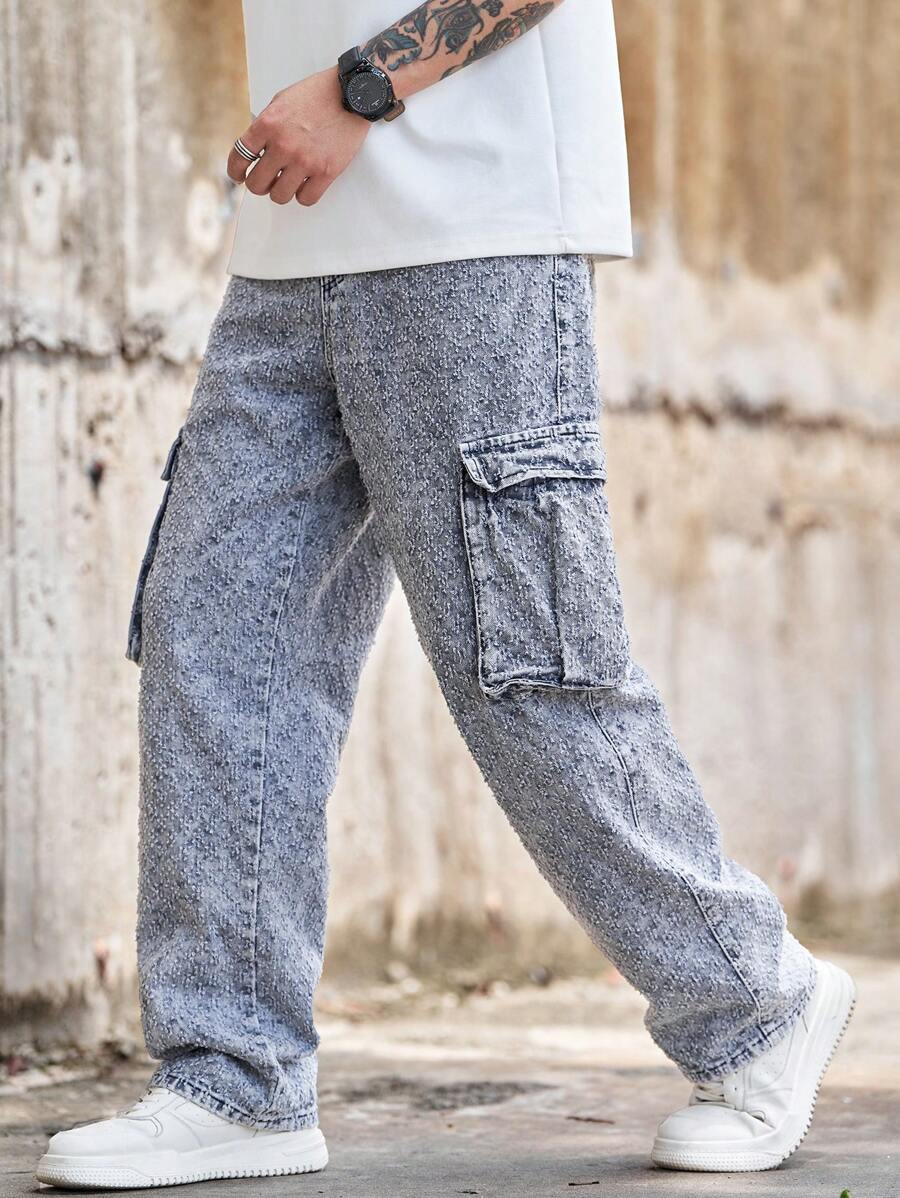 Pantalon cargo ample camouflage pour homme – Pantalon utilitaire à jambe large