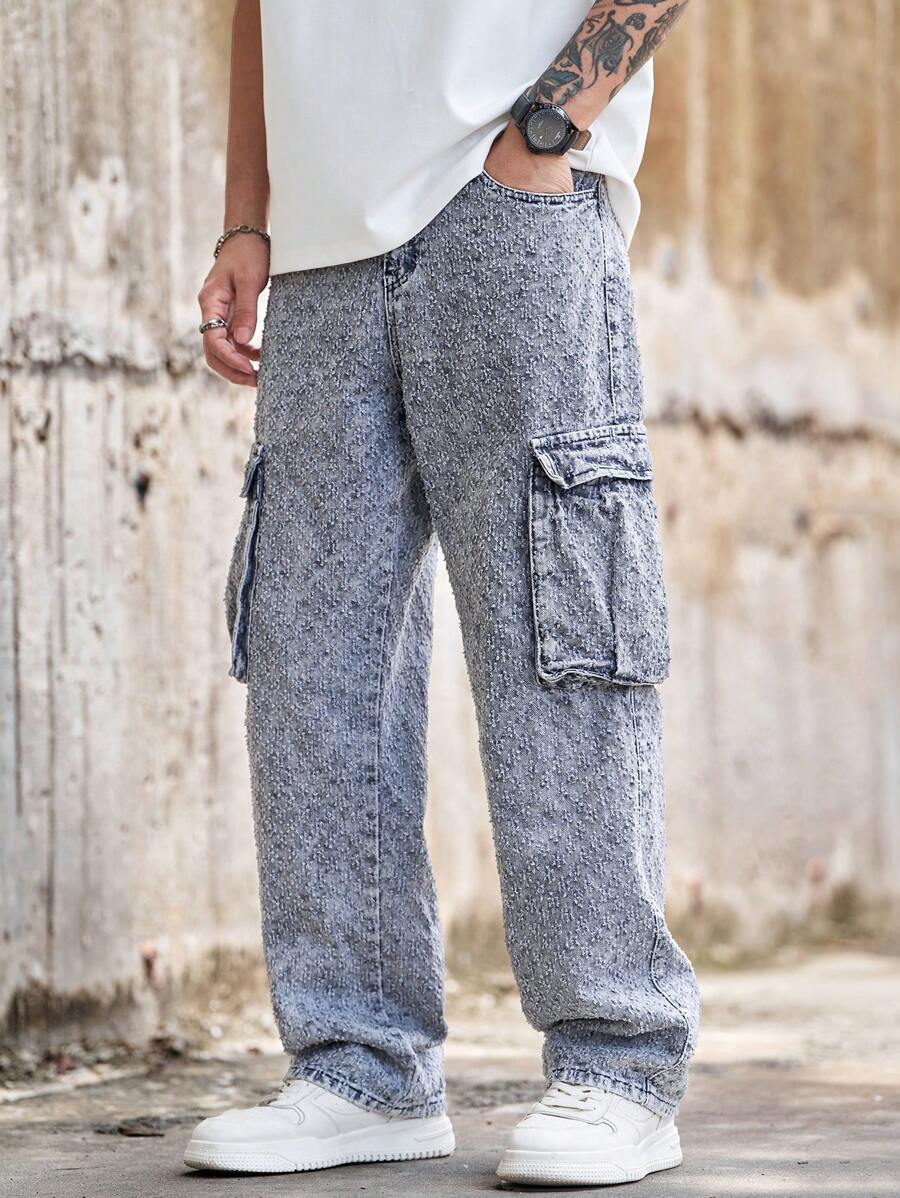 Pantalon cargo ample camouflage pour homme – Pantalon utilitaire à jambe large