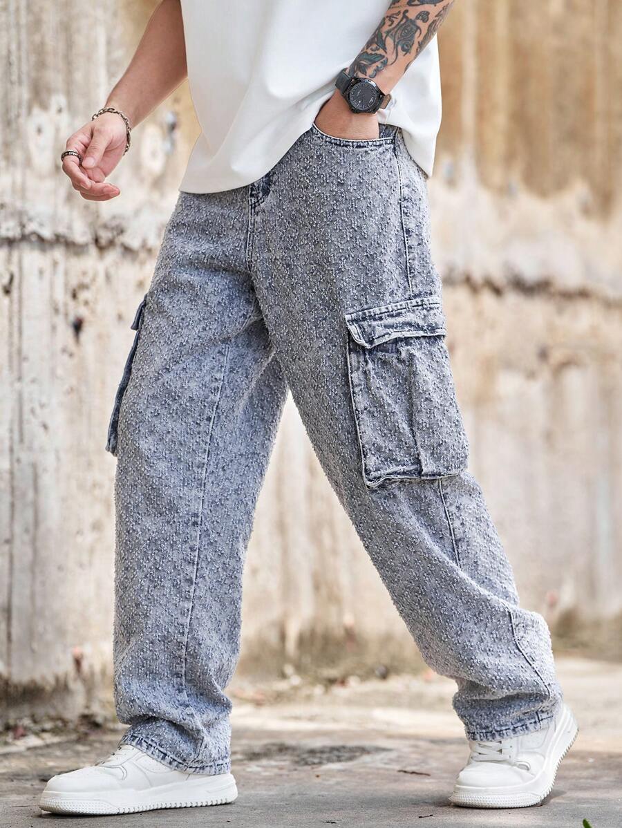 Pantalon cargo ample camouflage pour homme – Pantalon utilitaire à jambe large