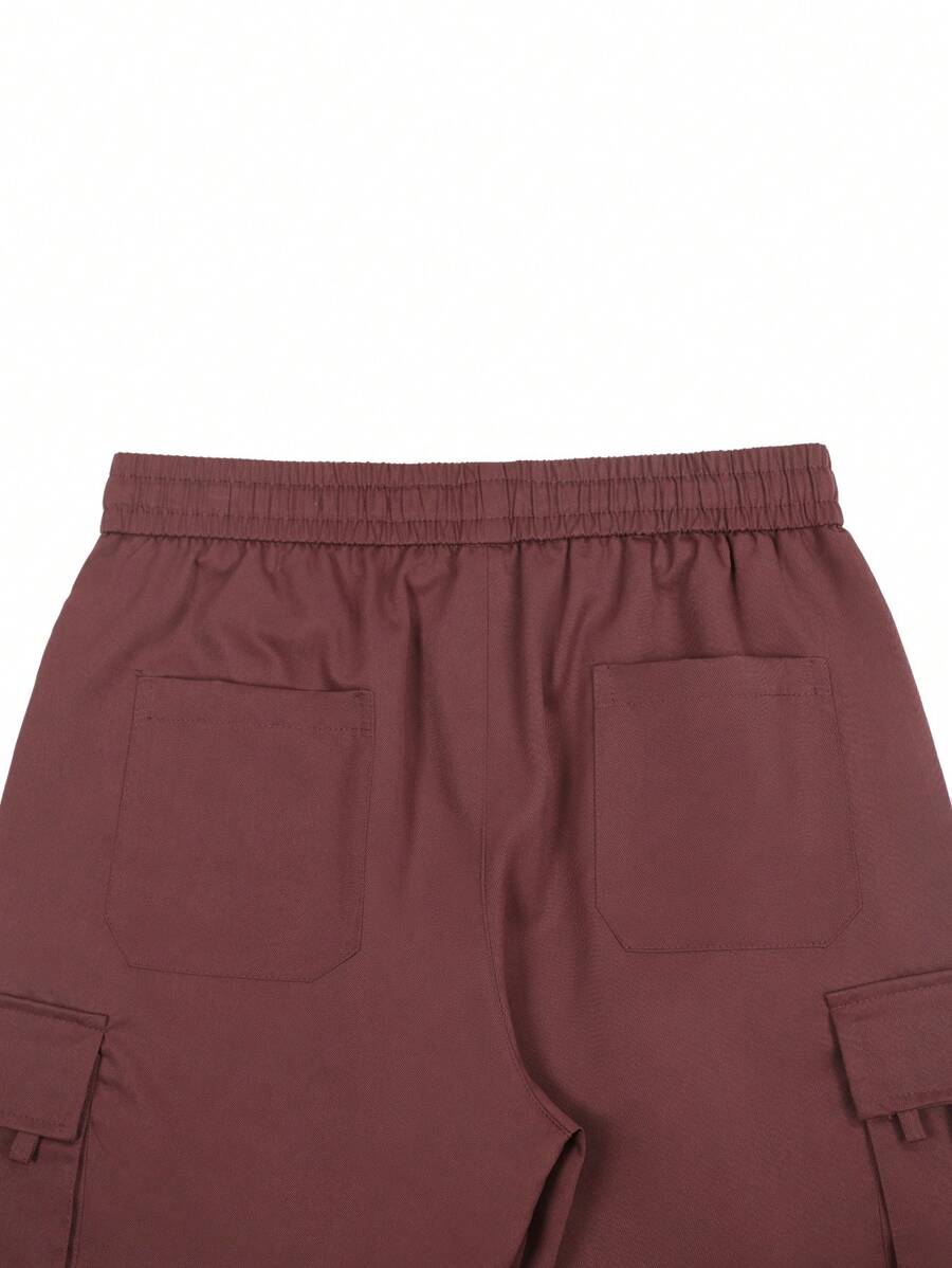 Shorts cargo pour hommes avec taille à cordon de serrage et poches latérales