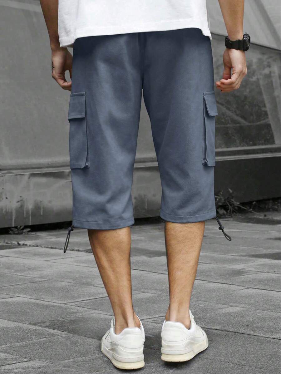 Short cargo décontracté à cordon de serrage pour homme – Utilitaire multi-poches