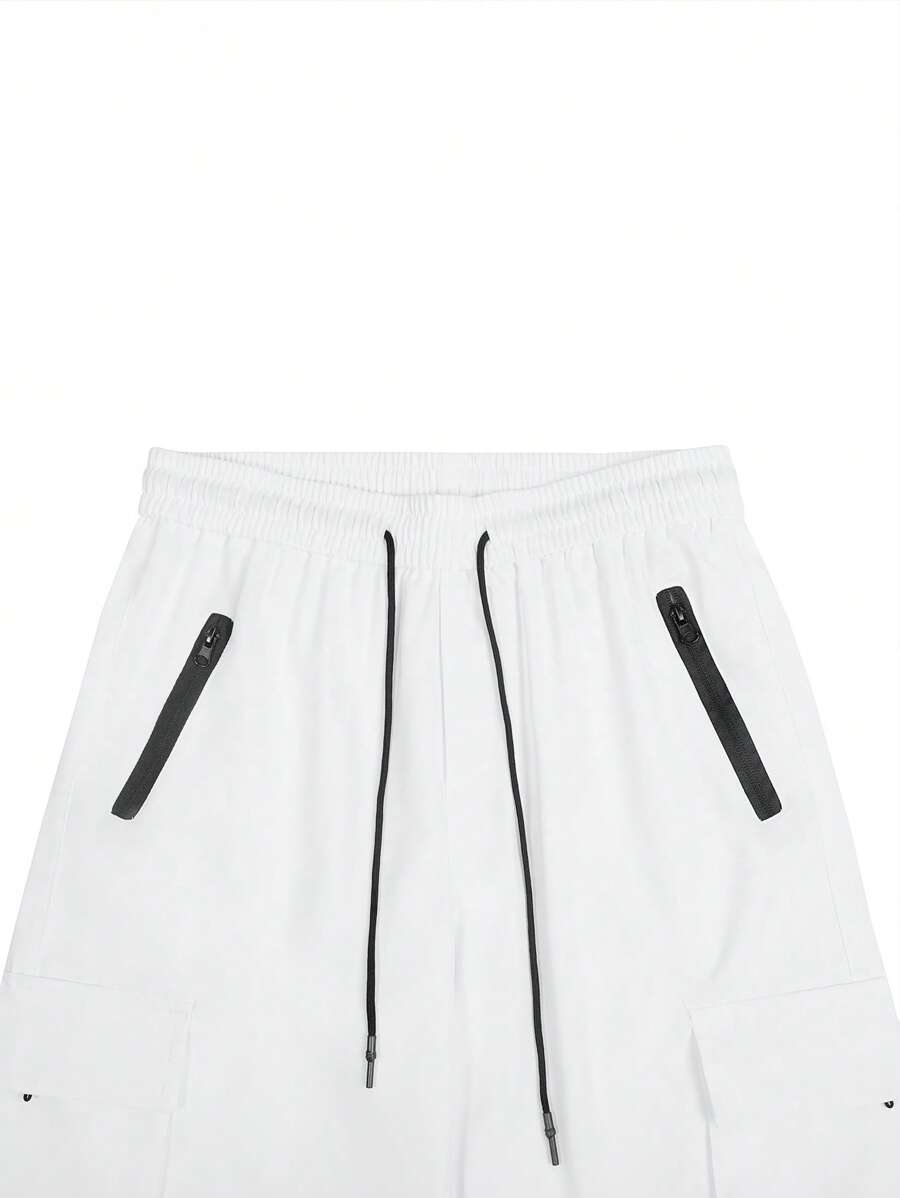Short cargo décontracté à cordon de serrage pour homme – Utilitaire multi-poches