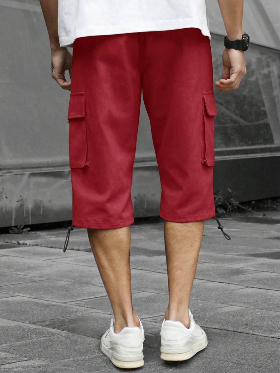 Short cargo décontracté à cordon de serrage pour homme – Utilitaire multi-poches
