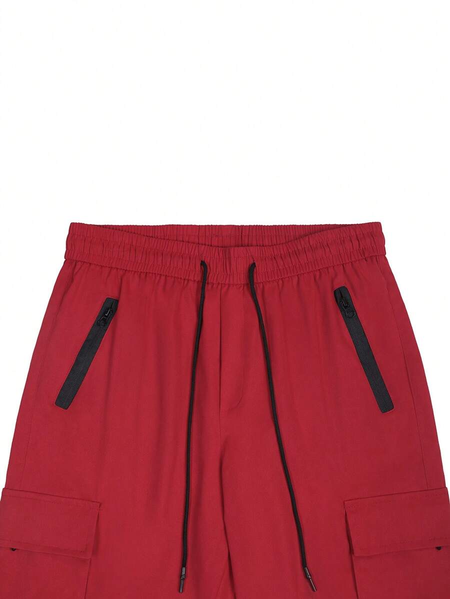 Short cargo décontracté à cordon de serrage pour homme – Utilitaire multi-poches