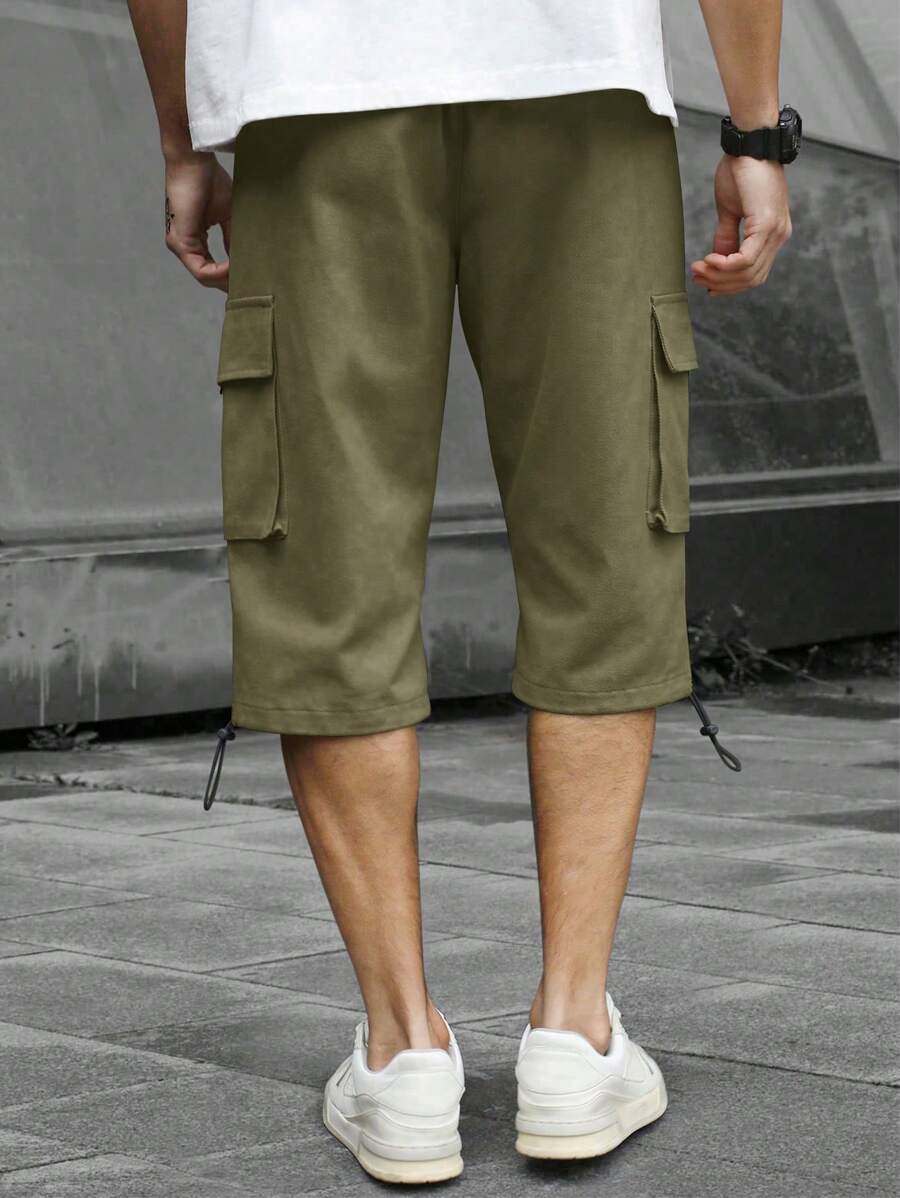 Short cargo décontracté à cordon de serrage pour homme – Utilitaire multi-poches
