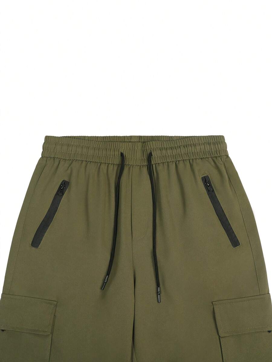 Short cargo décontracté à cordon de serrage pour homme – Utilitaire multi-poches