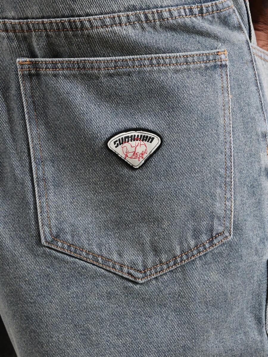 Bermuda en denim style charpentier – Coupe ample pour homme