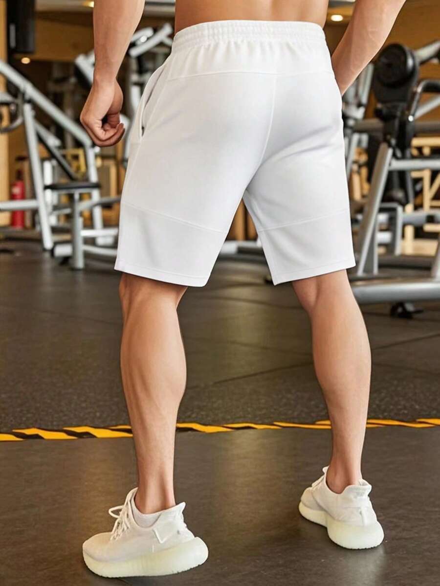 Shorts cargo pour hommes avec taille à cordon de serrage et poches latérales