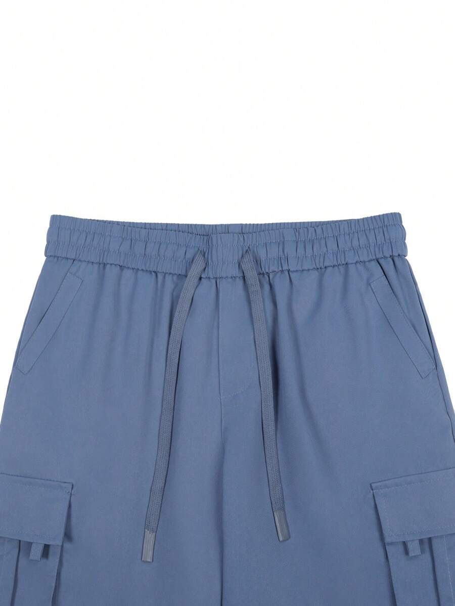 Shorts cargo pour hommes avec taille à cordon de serrage et poches latérales