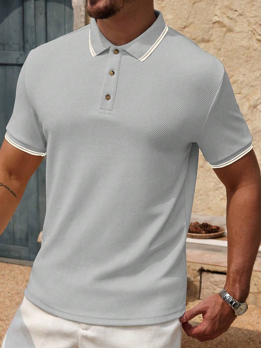 Polo uni à manches courtes - Mode décontractée pour homme en été