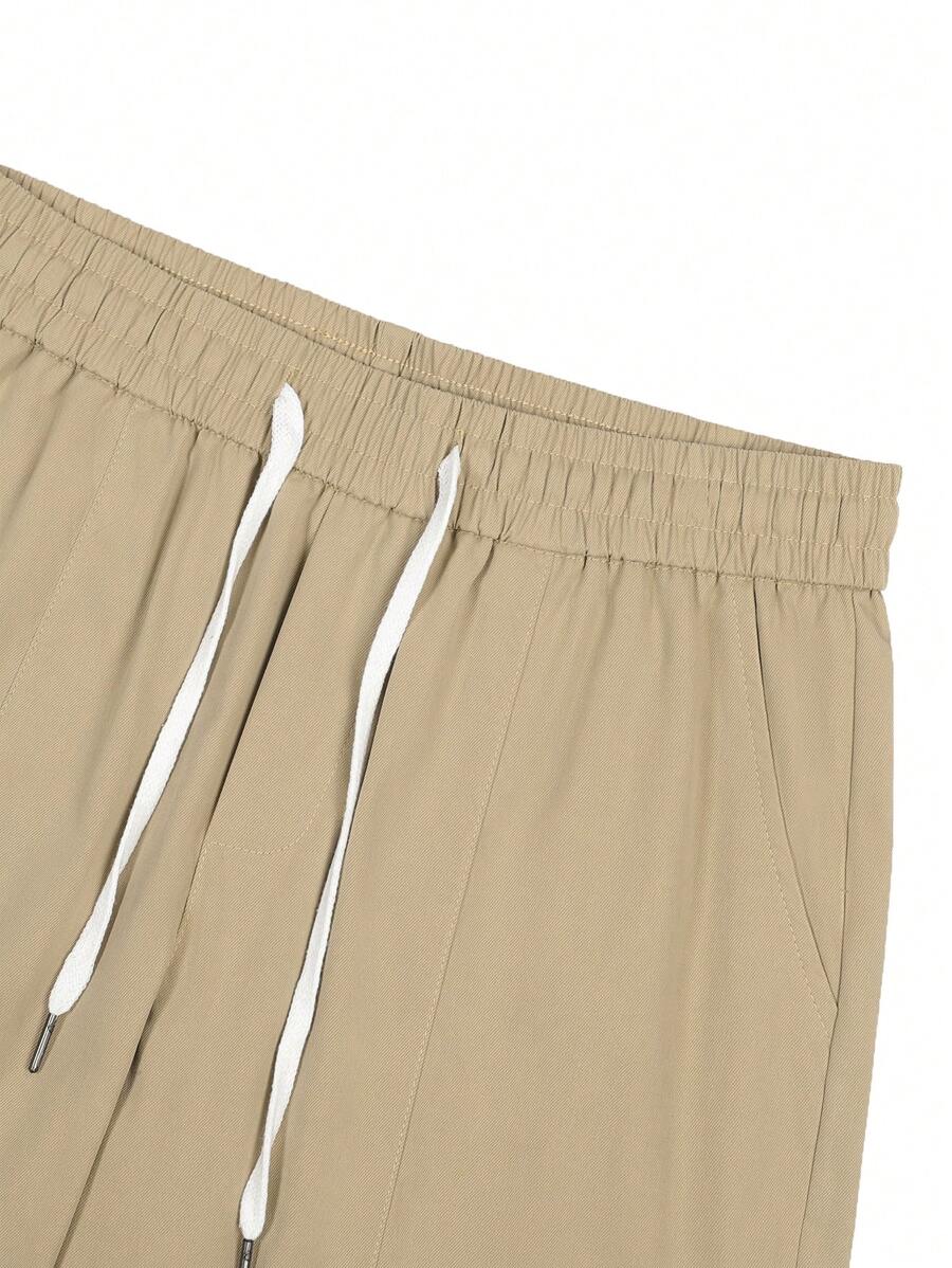 Shorts cargo pour hommes avec taille à cordon de serrage et poches latérales