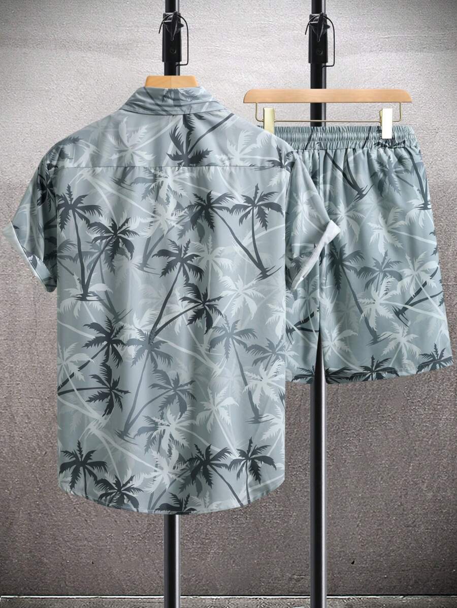 Deux ensembles pièces imprimé graphique moderne pour homme - vêtements d'été