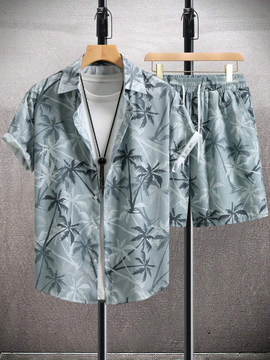 Deux ensembles pièces imprimé graphique moderne pour homme - vêtements d'été