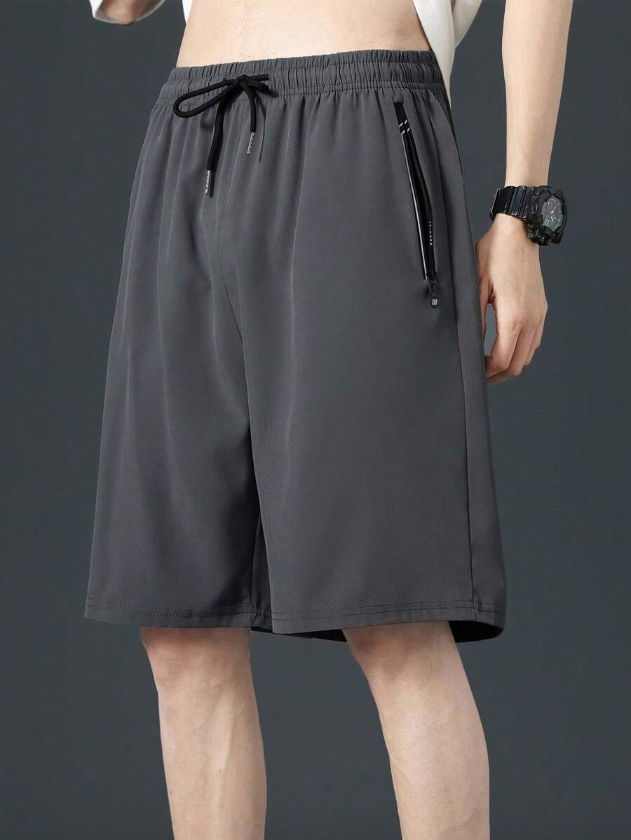 Bermuda taille haute à cordon de serrage et séchage rapide – Coupe athlétique pour homme