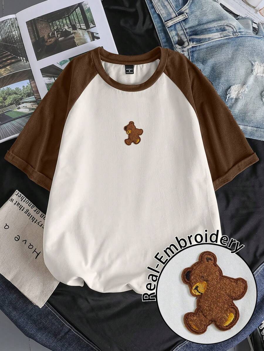 Chemise à col rond manches raglan casual style sport tendance