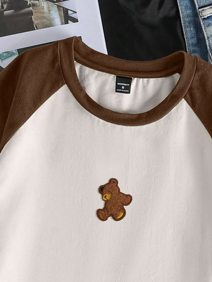 Chemise à col rond manches raglan casual style sport tendance