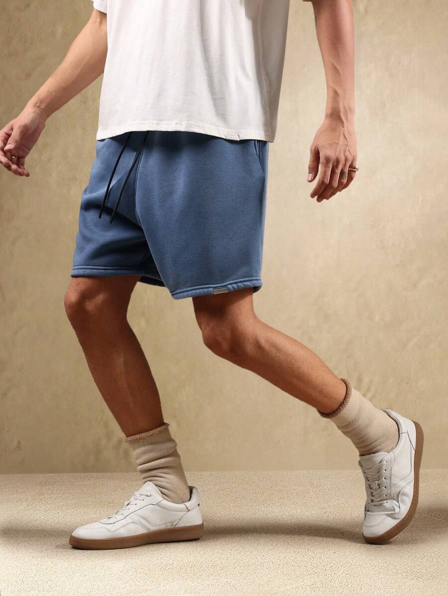 Bermuda athlétique taille haute à entrejambe bas – Style détente pour homme