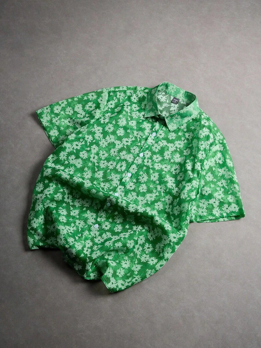 Chemise Jacquard à bulles pour homme - Style festival décontracté