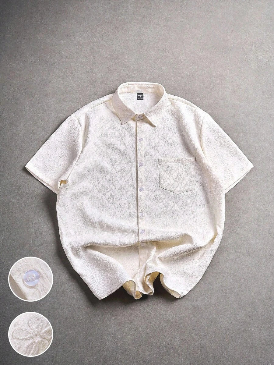 Chemise Jacquard à bulles pour homme - Style festival décontracté