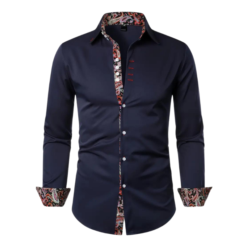 Chemise à boutons avec accent paisley – Élégance chic pour homme