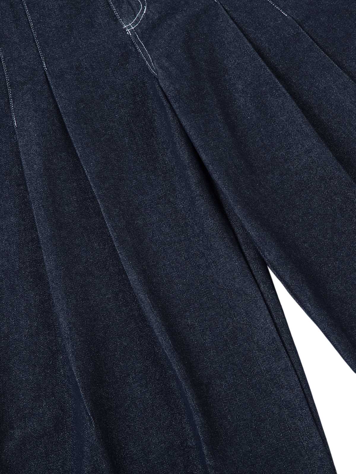 Pantalon ample plissé avec coutures contrastées pour homme