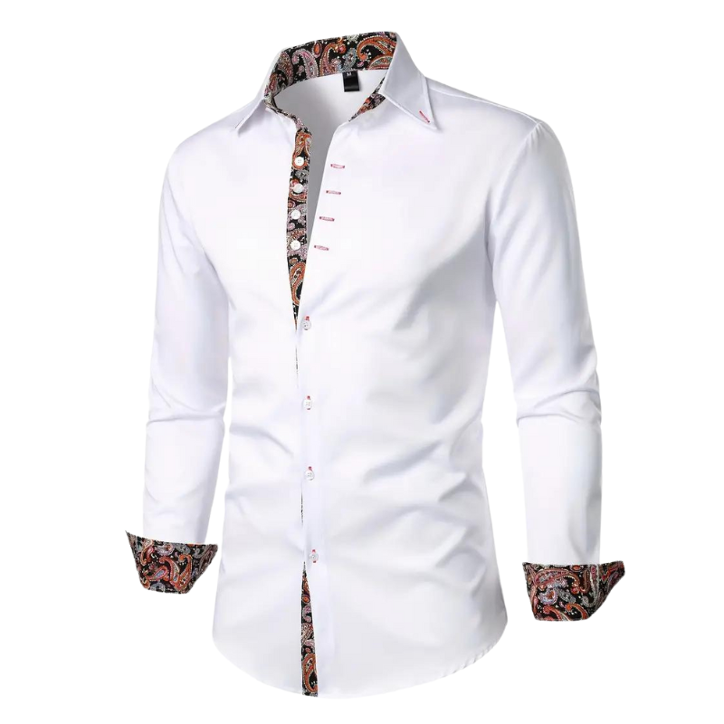 Chemise à boutons avec accent paisley – Élégance chic pour homme