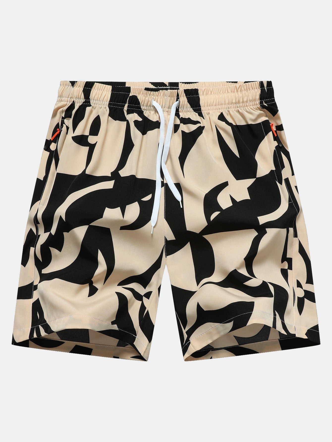 Short bermuda à poches zippées et imprimé color block pour homme