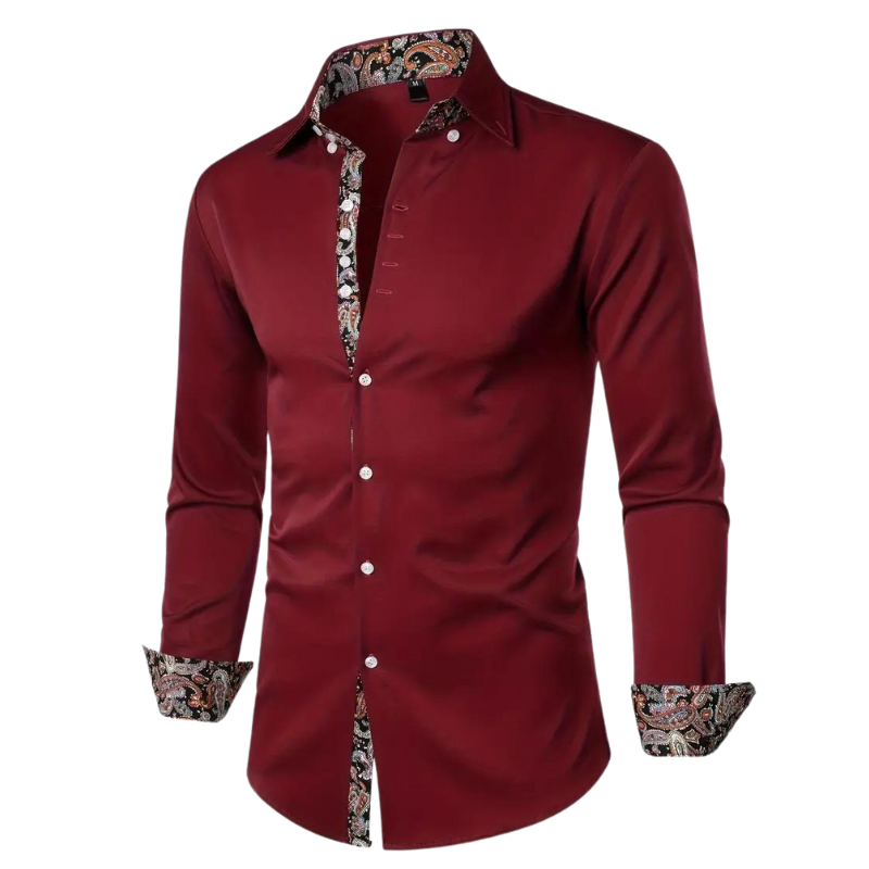 Chemise à boutons avec accent paisley – Élégance chic pour homme