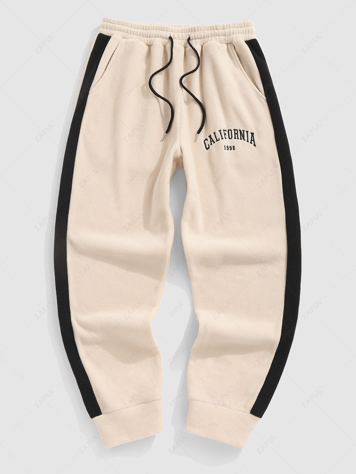 Pantalon de survêtement décontracté vintage et moelleux avec broderie de lettres