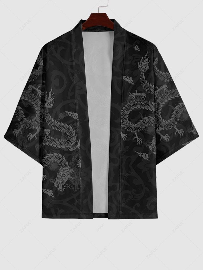 Imprimé dragon oriental deux ensembles avec short pour un style estival