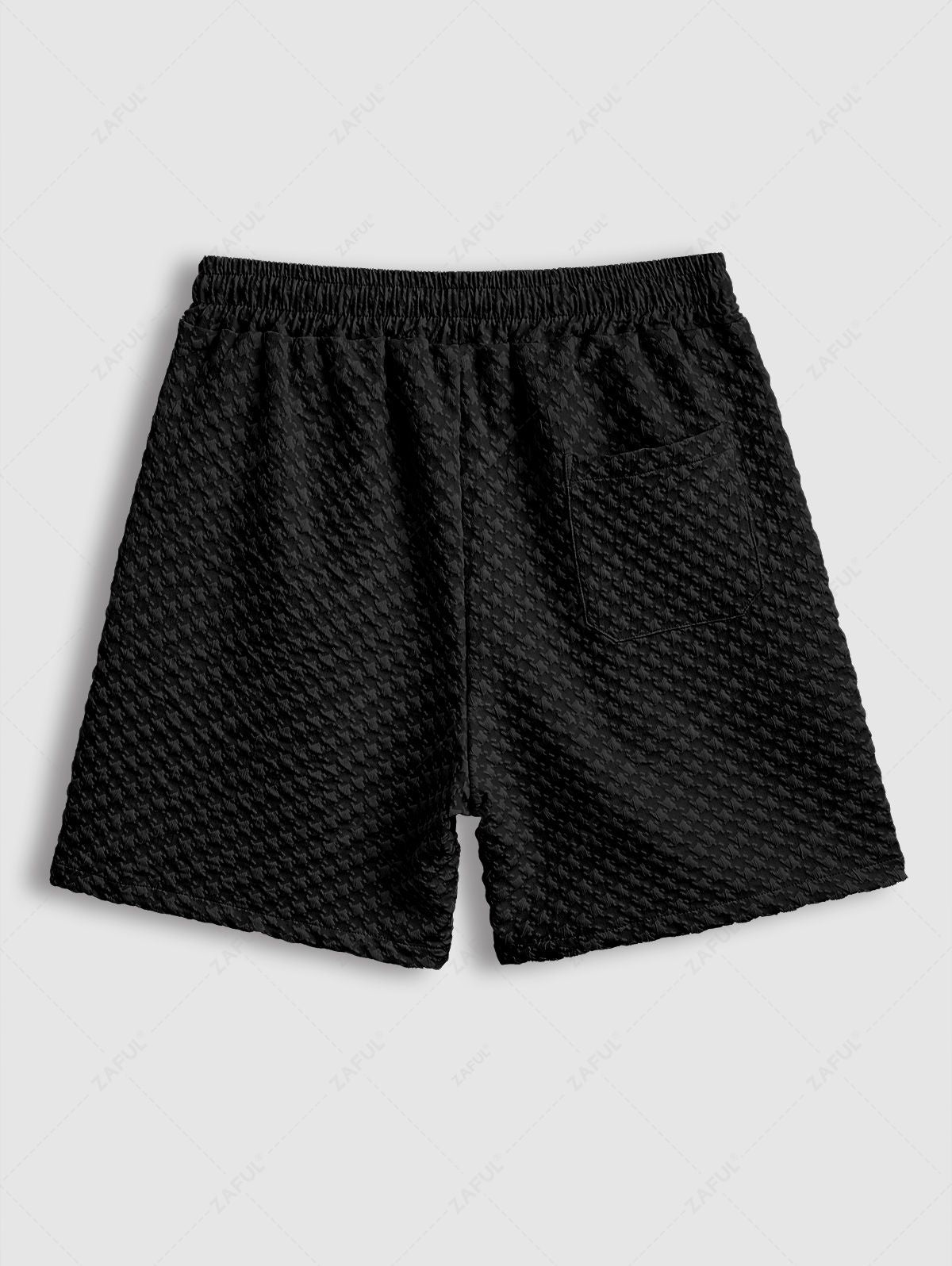 Shorts décontractés à texture jacquard avec poches et cordon pour hommes