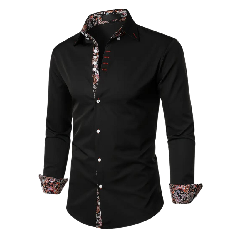 Chemise à boutons avec accent paisley – Élégance chic pour homme