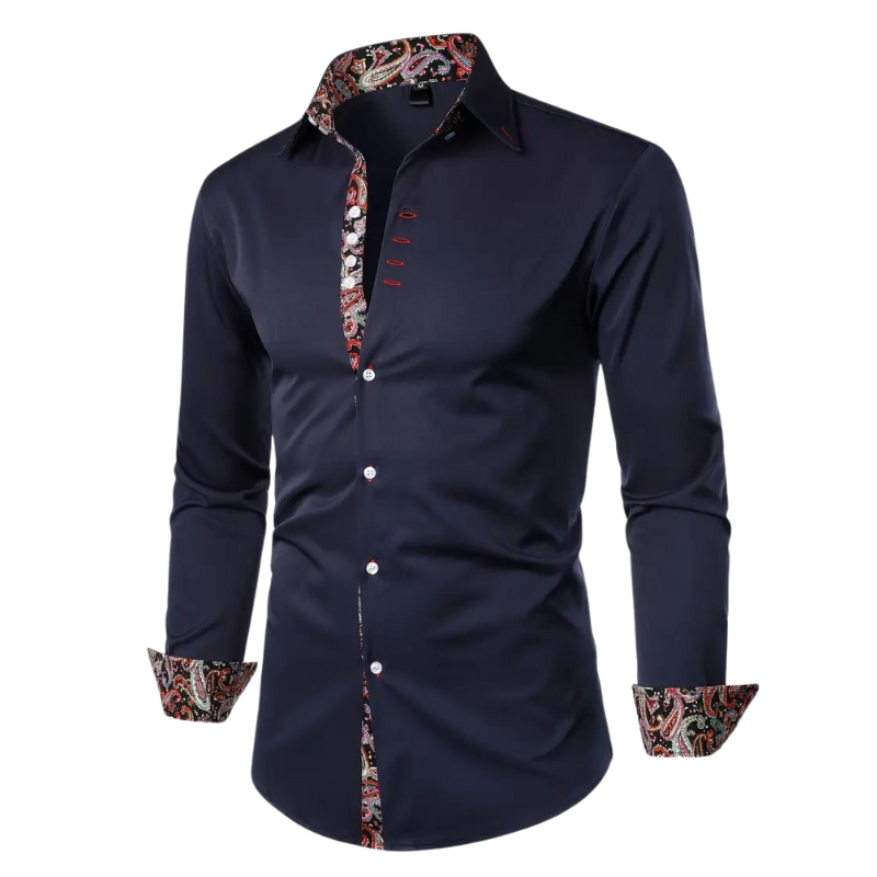 Chemise à boutons avec accent paisley – Élégance chic pour homme