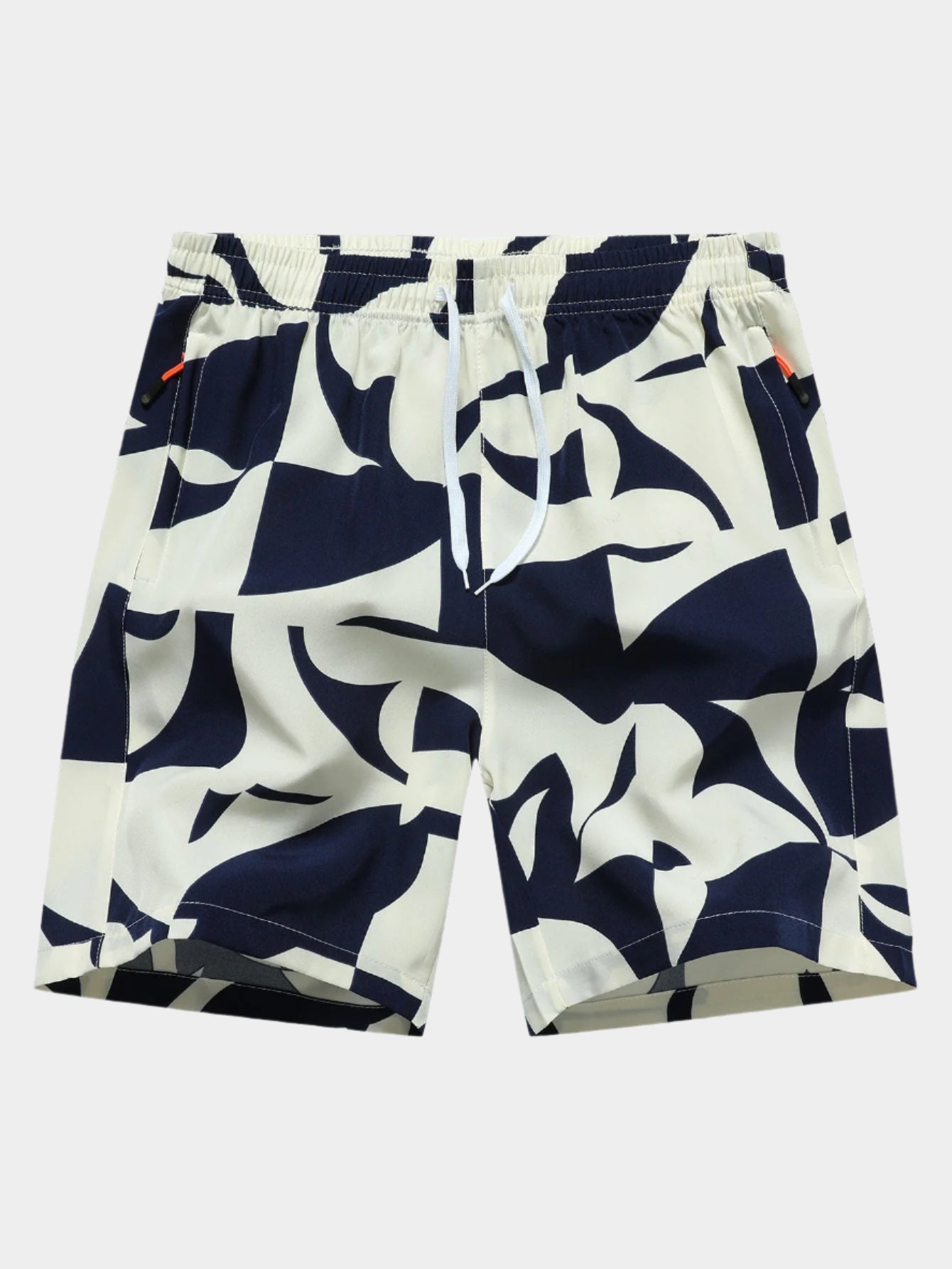 Short bermuda à poches zippées et imprimé color block pour homme