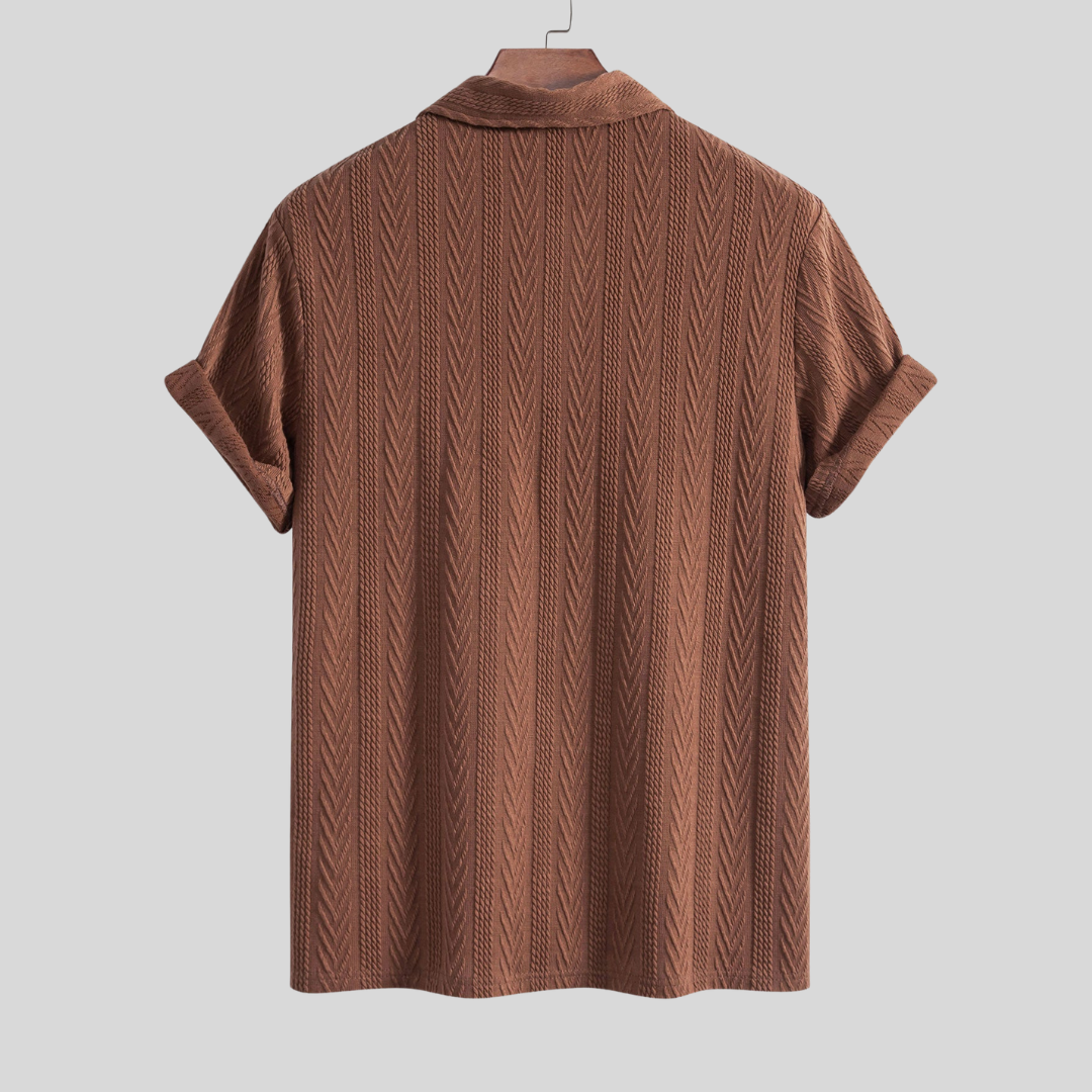 Polo jacquard géométrique – Mode masculine élégante et traditionnelle