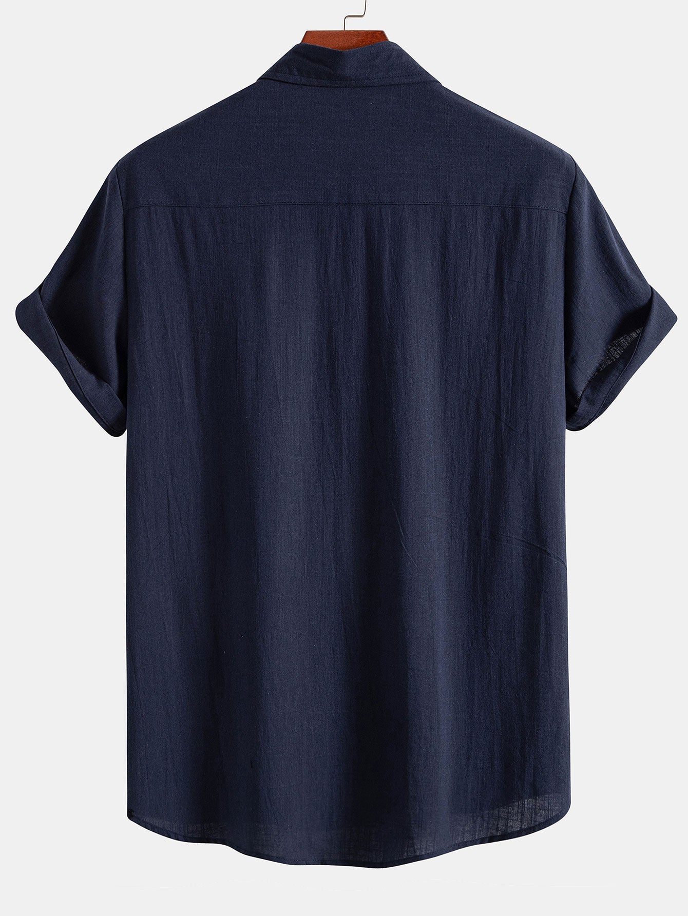 Chemise boutonnée d'été légère et contrastée aspect lin pour homme