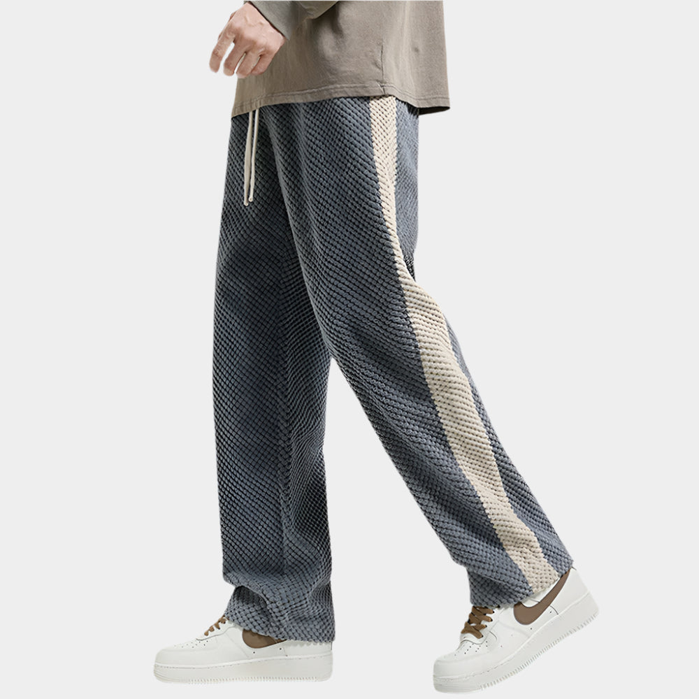 Pantalon de jogging droit en velours côtelé coupe décontractée pour homme