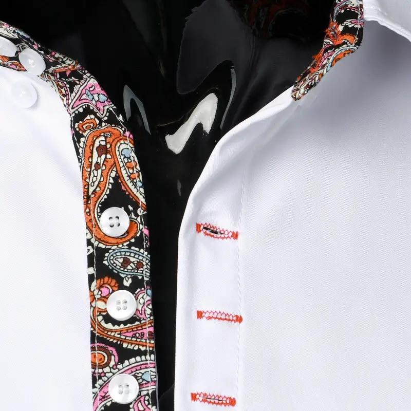 Chemise à boutons avec accent paisley – Élégance chic pour homme