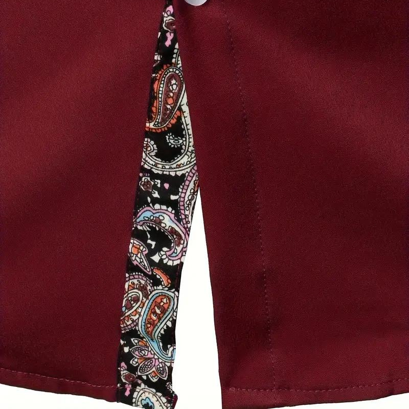 Chemise à boutons avec accent paisley – Élégance chic pour homme