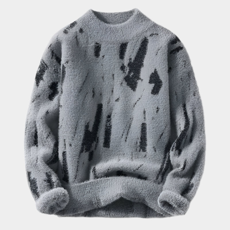 Pull d'hiver douillet – Tricot thermique pour homme avec motif glacier