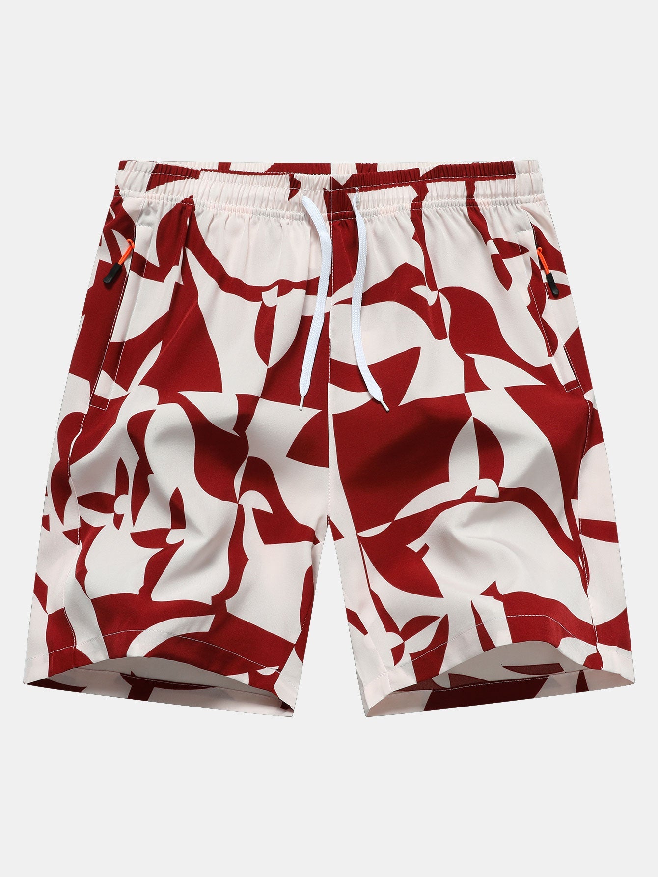 Short bermuda à poches zippées et imprimé color block pour homme