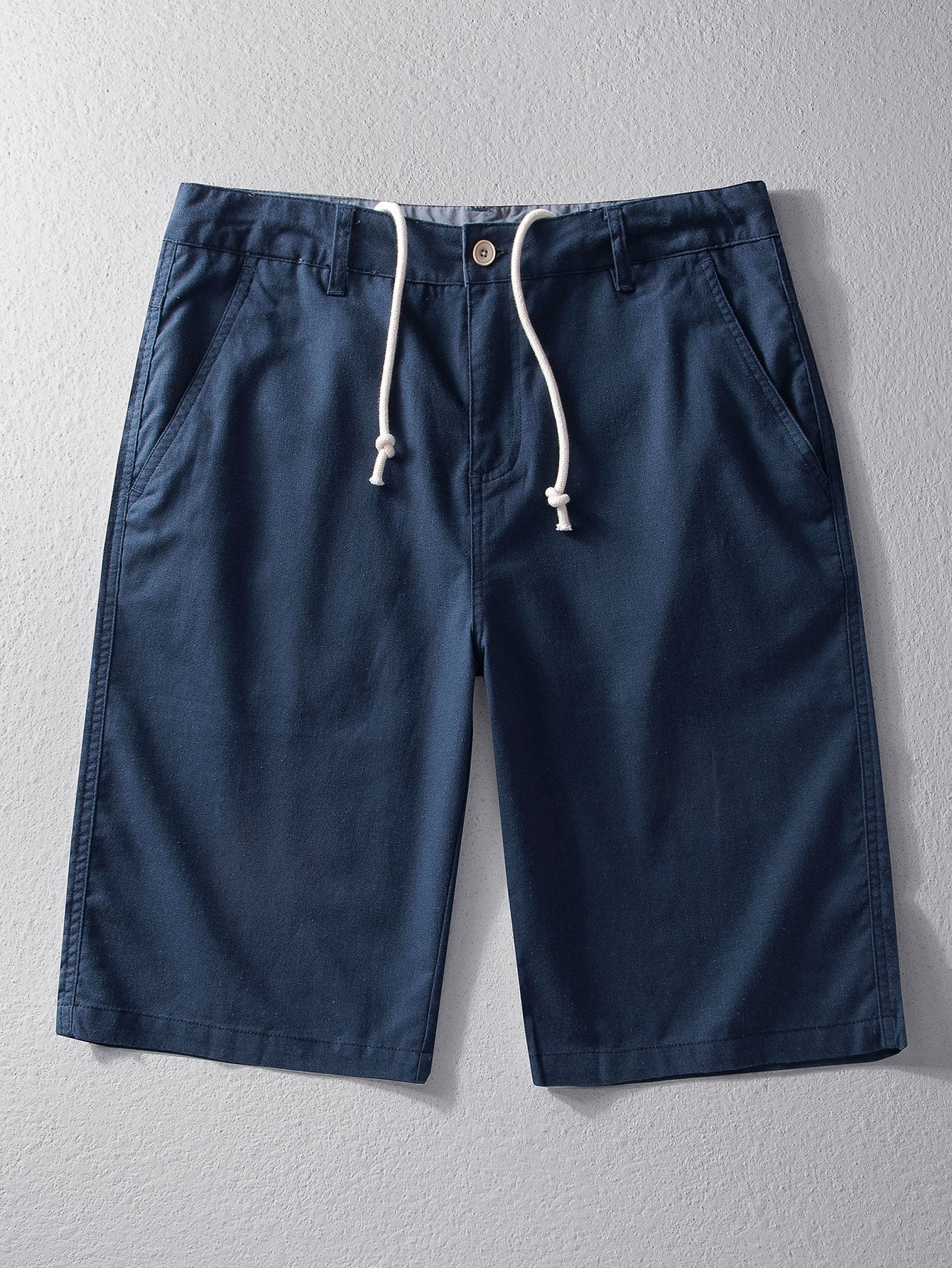 Short bermuda ajusté en mélange lin-coton – Tenue de ville homme