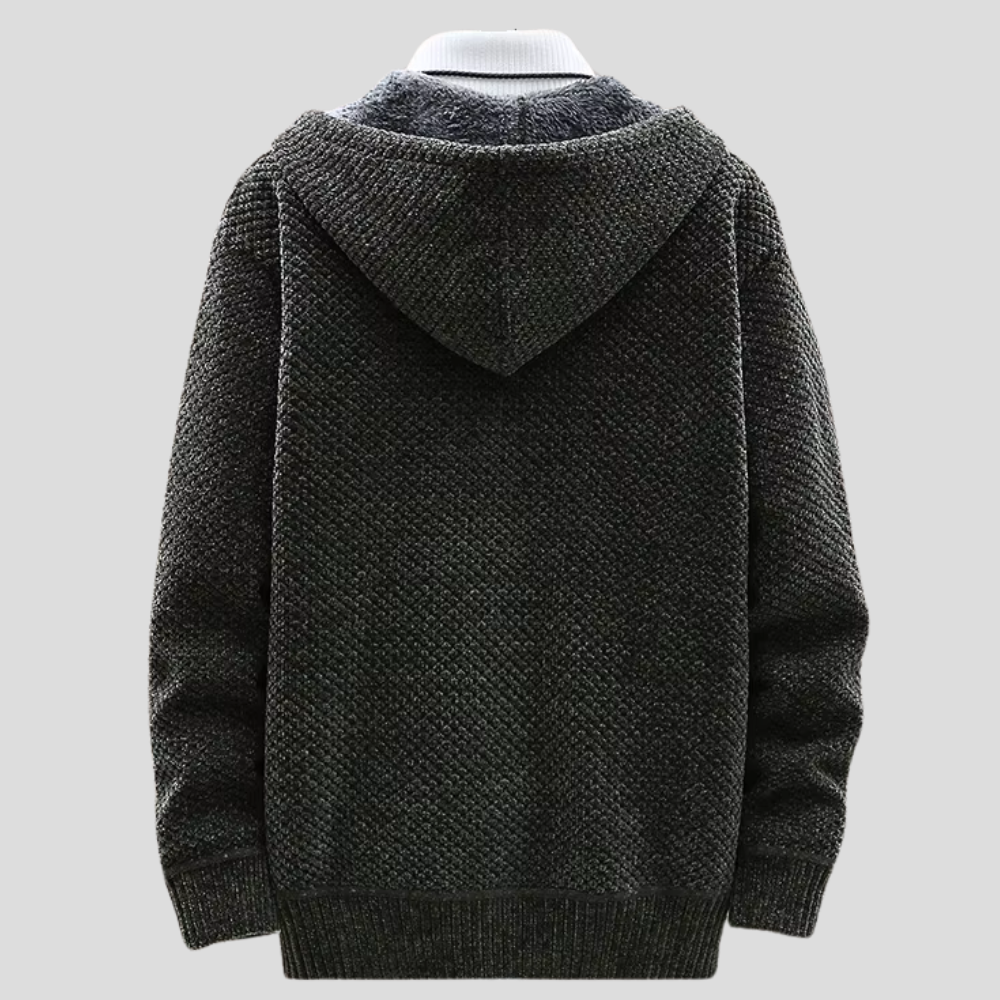 Sweat à capuche zippé en tricot Oslo – Vêtements décontractés et confortables doublés de polaire
