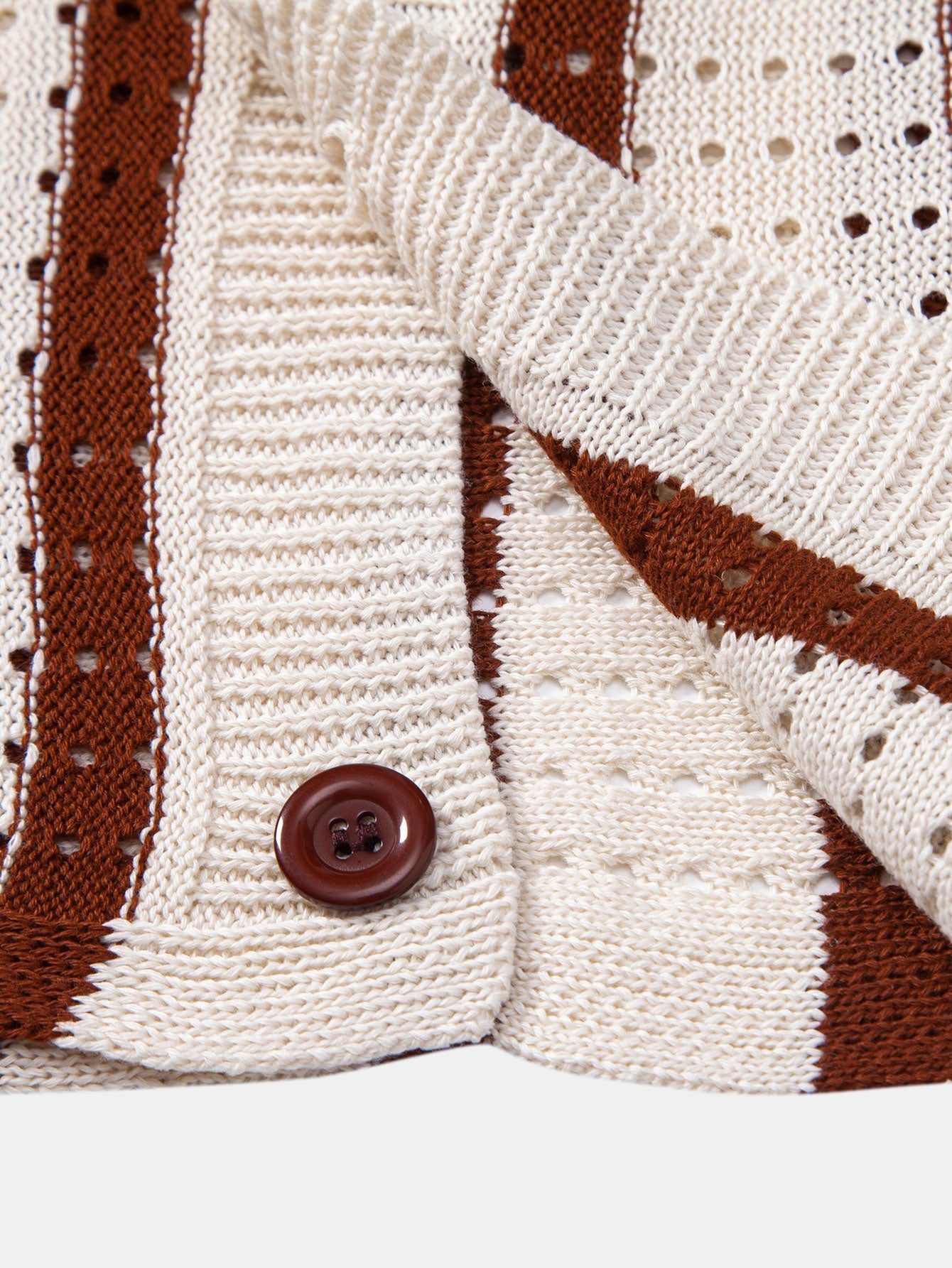 Chemises au crochet homme rayée tricotée col cubain chic été