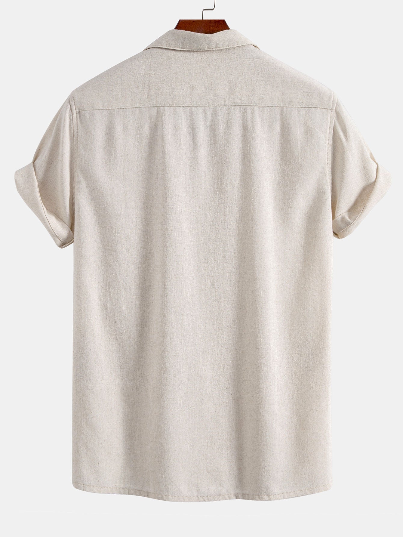 Chemise cubaine boutonnée en lin avec poches pour homme - tenues de vacances d'été